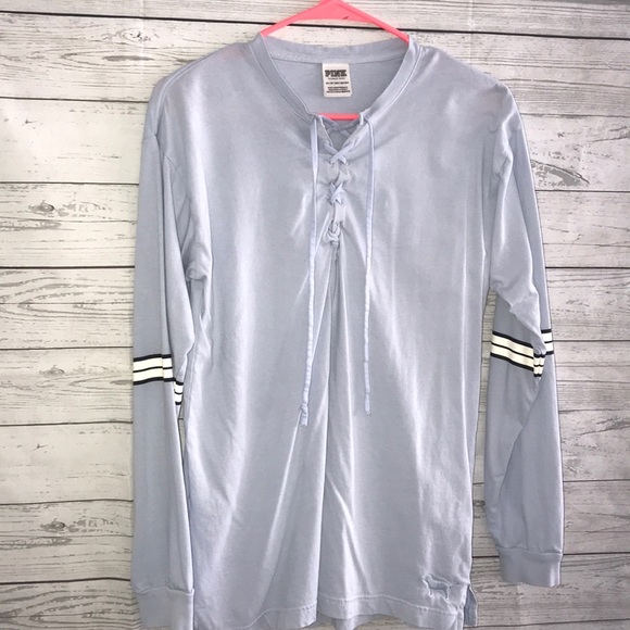 PINK Victoria's Secret Tops - PINK Light Blue Long Sleeve Tee